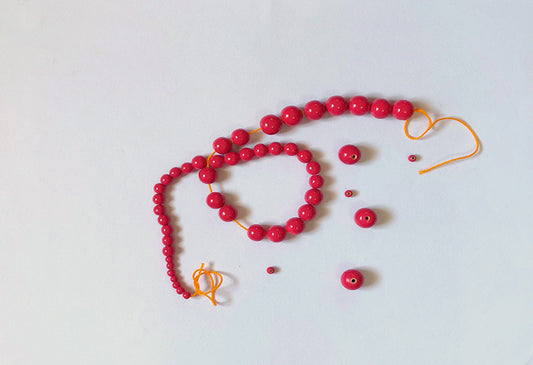 Wooden Graded Beads Red