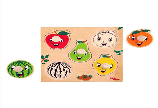 Vr/Wooden Inset Tray Knob Puzzle Fruits