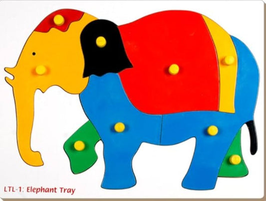 Lg/wooden Inset Tray Puzzle Elephant