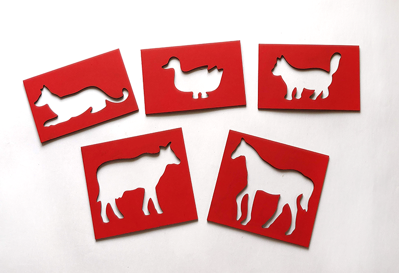 Stencils With Frame Domestic Animals