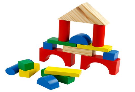 Vr/Wooden Building Blocks Large coloured