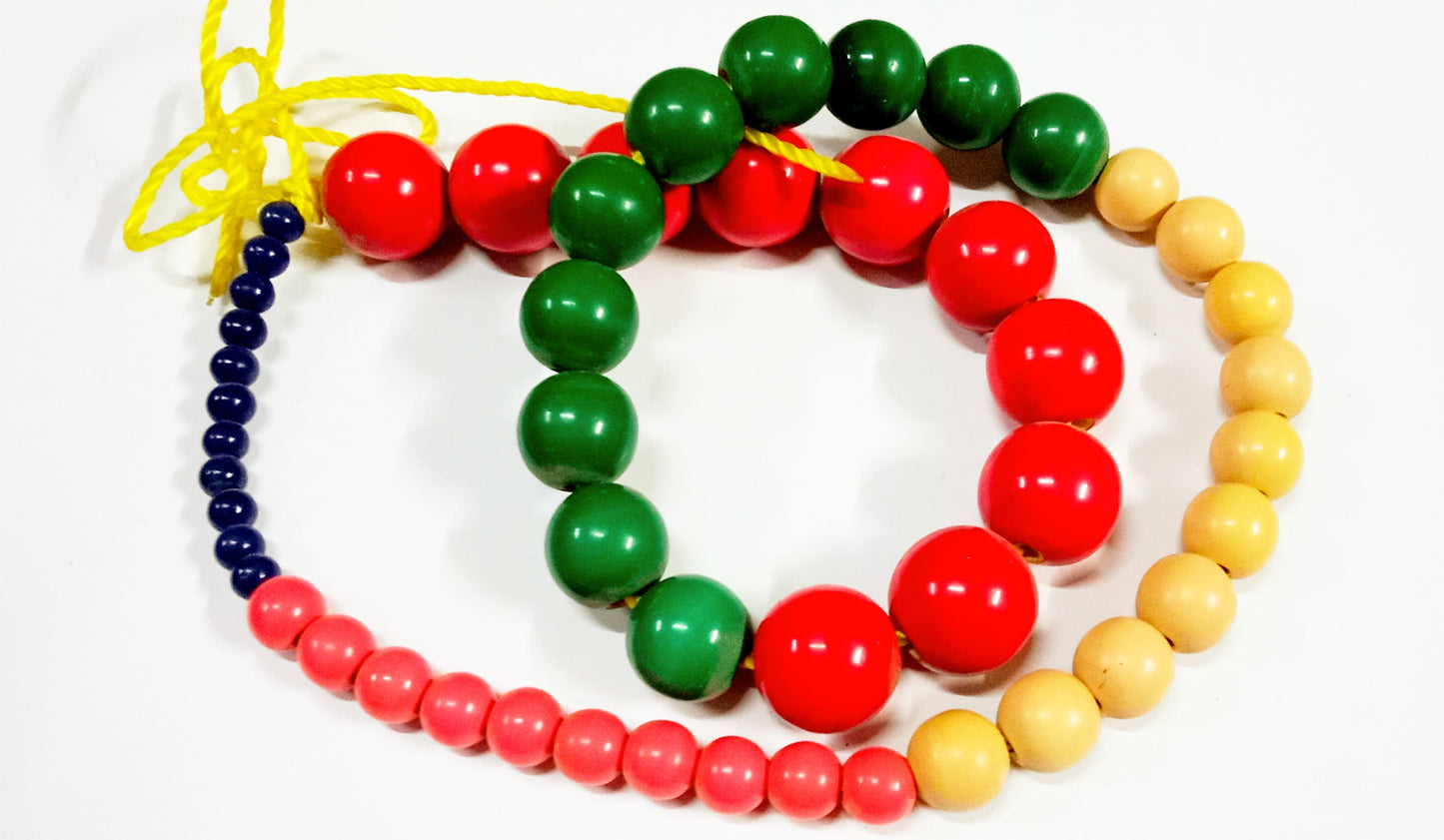 Wooden Graded beads chain colours