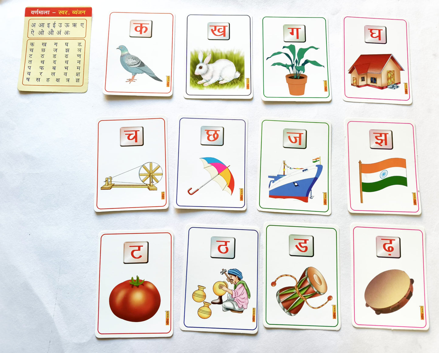 Hindi Alphabet with Words Activity Flash Cards Hindi