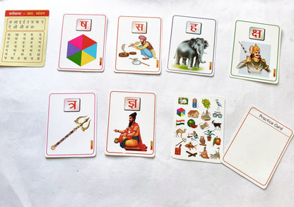 Hindi Alphabet with Words Activity Flash Cards Hindi