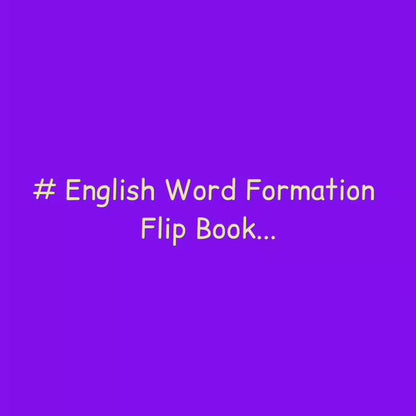 Cp/Eng Word Formation Flip Book