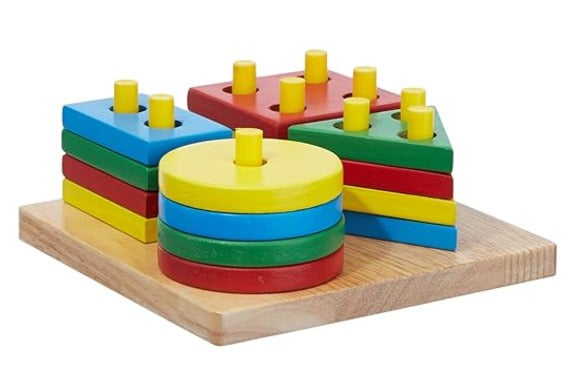 Lg/Wooden Shape And Colour Stacking Board