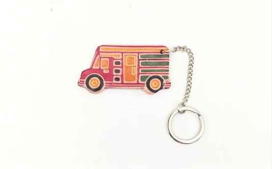 Key Ring Truck Leather